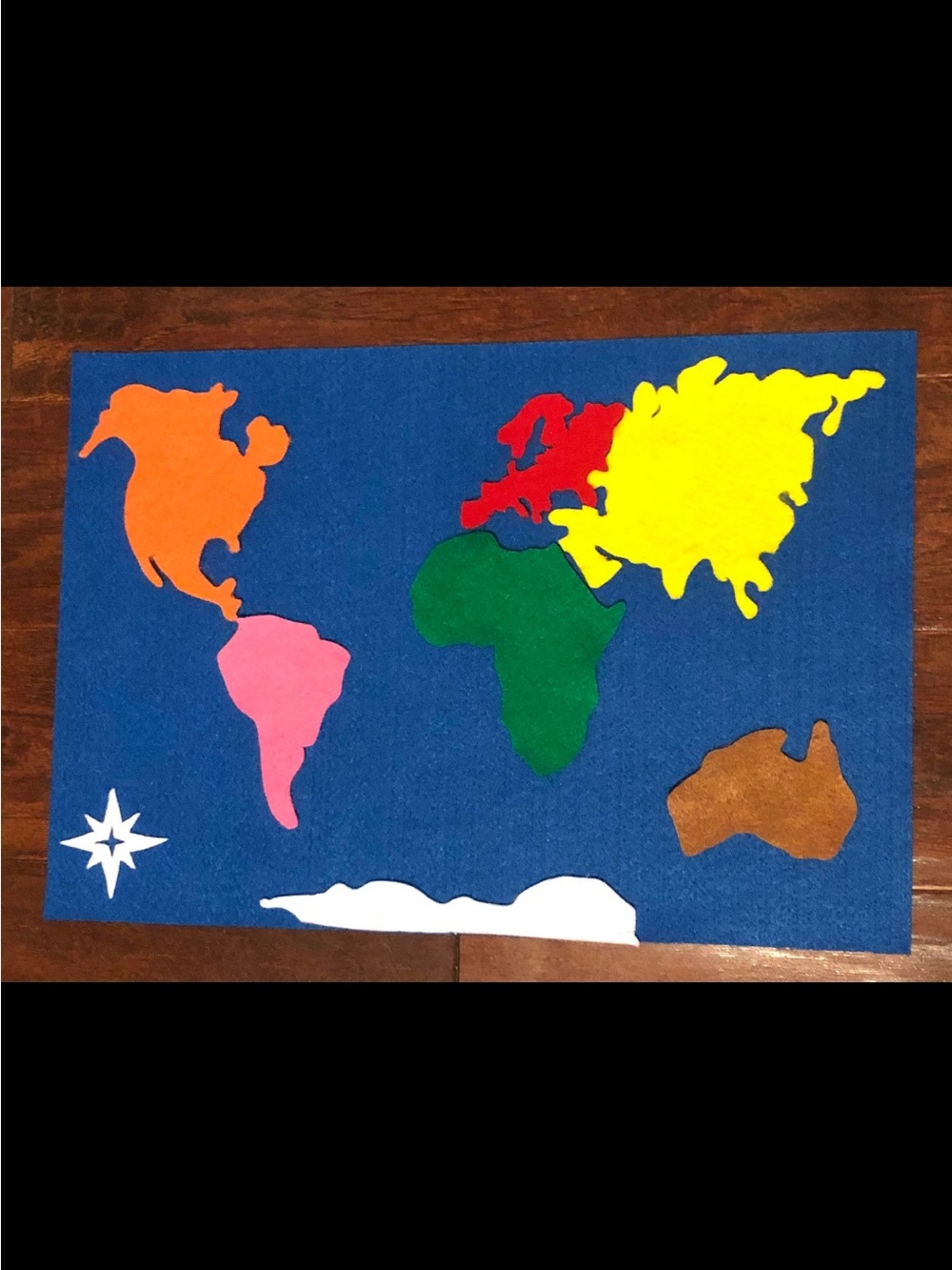 Montessori Colorful Felt World Map